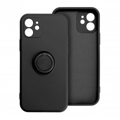 SILICONE RING for Apple iPhone 12 Pro Max FORCELL Plastic back phone cover Black