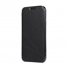 ELECTRO BOOK for Apple iPhone 8 FORCELL Case of 100% natural leather & TPU Black