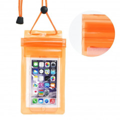 Vodeodolné púzdro na mobilný telefón so zapínaním na zips Oranžový
