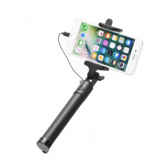 Selfie tyč s konektorom LIGHTNING, pracujúca s Iphone Čierny