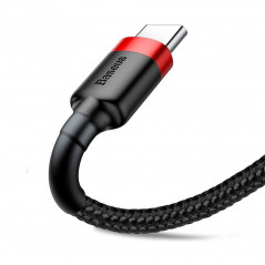 USB cable Cafule Type C 3A 0,5M red+black Black