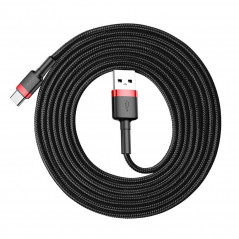 USB cable Cafule Type C 2A 3M red+red Black