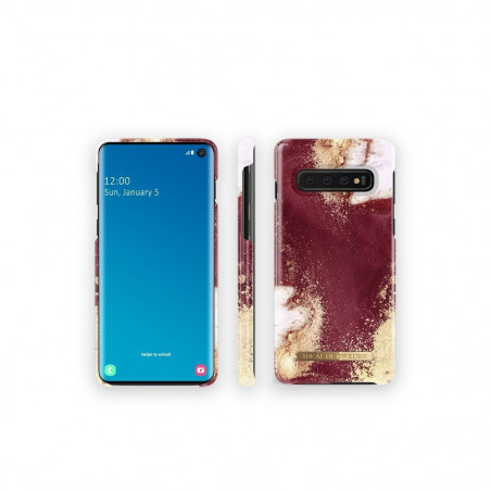 Burgundy Marble for Samsung Galaxy S10 iDeal of Sweden Cover Gold
