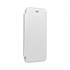 ELECTRO BOOK for Samsung Galaxy M11 FORCELL Case of 100% natural leather & TPU Silver