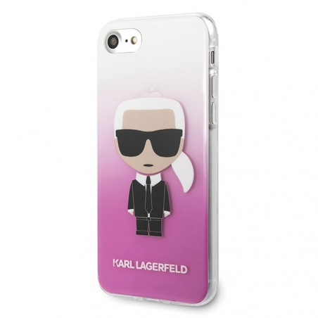 Originálny obal for Apple iPhone 8 Plus KARL LAGERFELD Case of 100% natural leather Pink