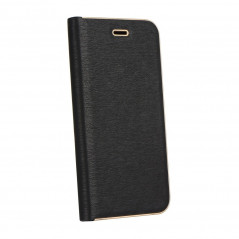 LUNA Book Gold for Samsung Galaxy A12 FORCELL Wallet case Black