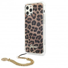 Leopard + zlatá retiazková rukoväť for Apple iPhone 12 Pro Max GUESS Cover Gold